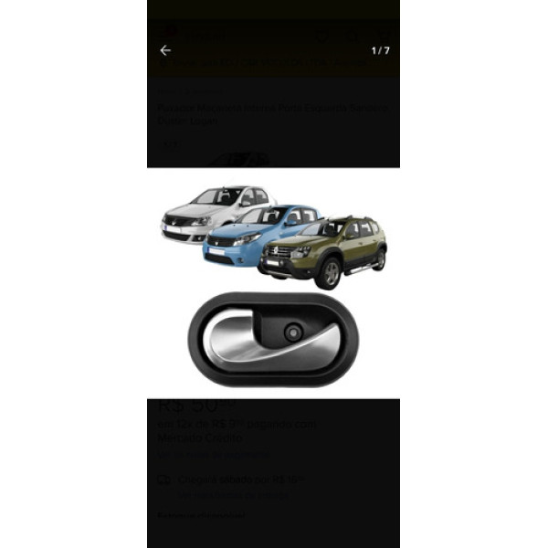 Maçaneta Interna Dianteira Esquerda Do Renault Logan Duster 